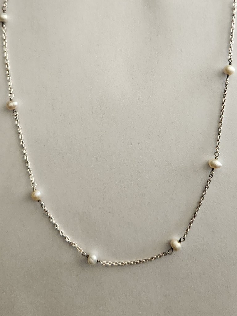 Pura Vida Pav Wave Sterling Necklace & Multi Gem Choker Pearl Necklace Set — image 5 of 6